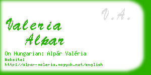 valeria alpar business card